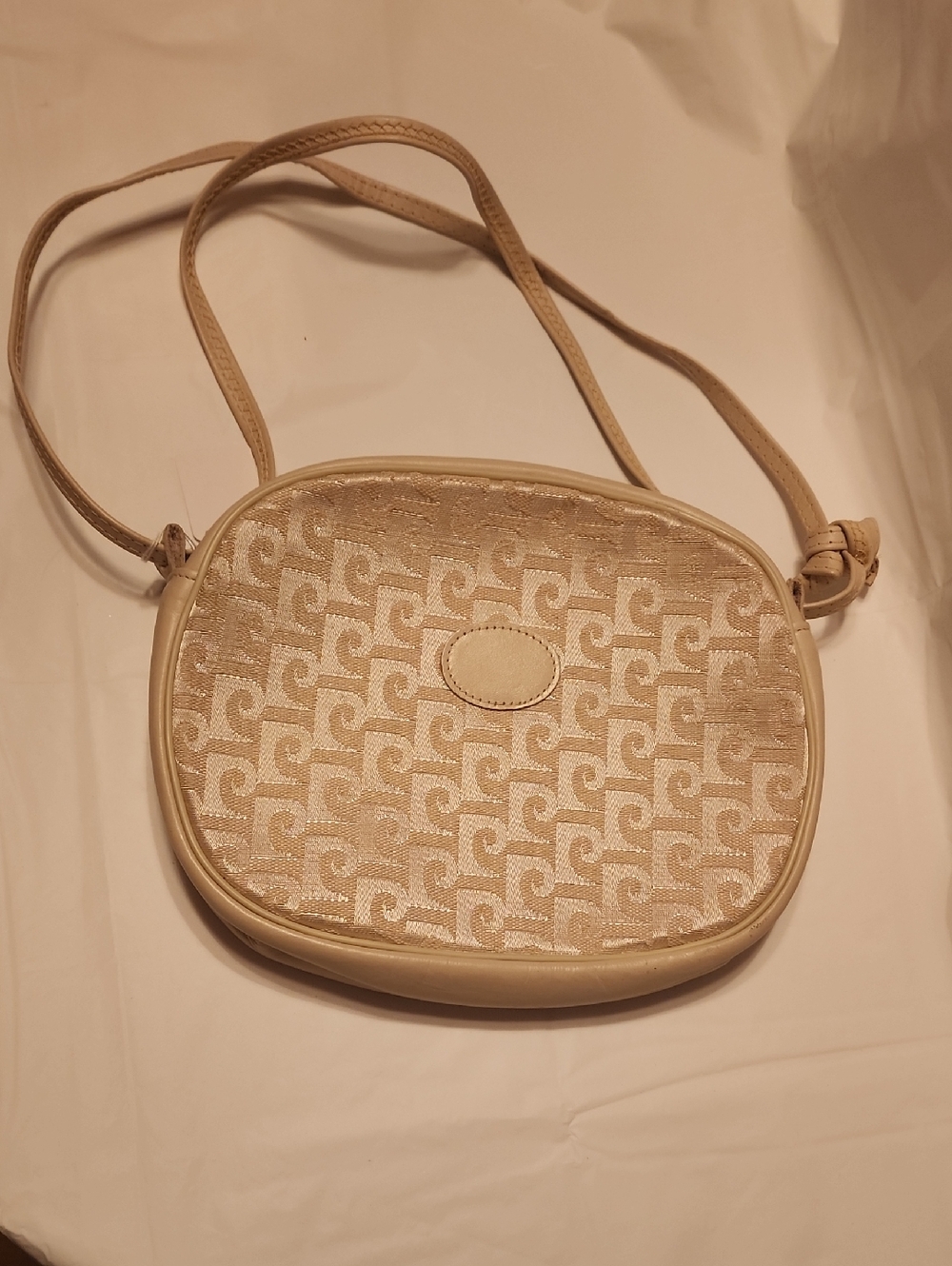 Pierre Cardin Beige Patterned Crossbody Bag